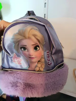 Mochila Bolso Frozen Niña Morado y Plateado