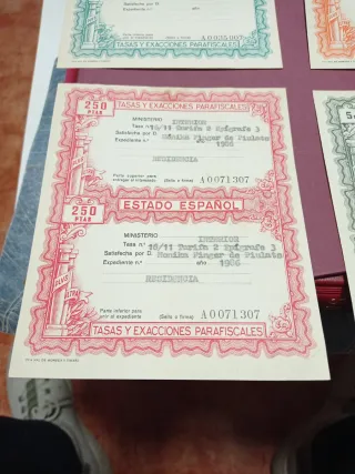 Lote de 4 Tasas y Exacciones Parafiscales