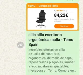 Silla de escritorio ergonómica