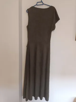 Vestido asimétrico efecto ante cinturón