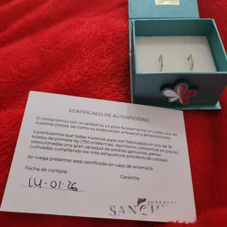 Pendientes de oro aro