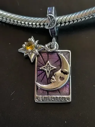 Charm in argento S925, serie Tarocchi 'La Luna'