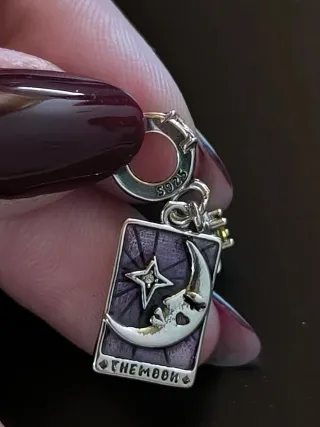 Charm in argento S925, serie Tarocchi 'La Luna'