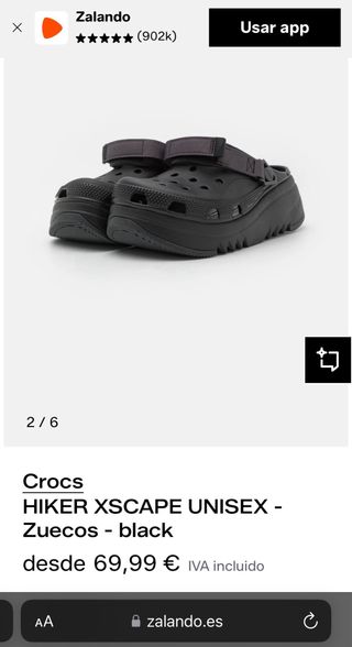 Crocs Hiker Xcape Negras y Beige  Talla 39-40