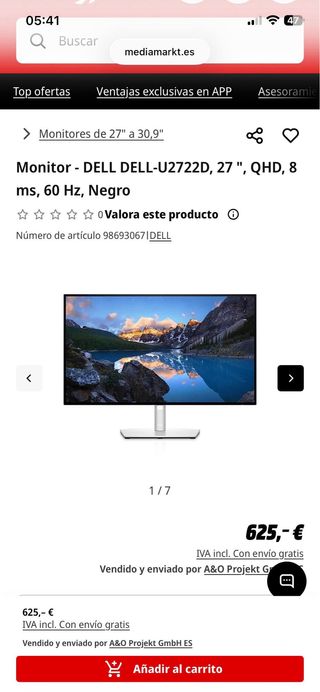 Monitor Dell 27 pulgadas U2722D