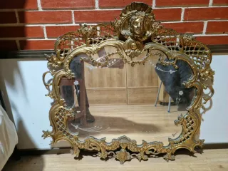 Espejo Bronce Vintage con Marco Dorado