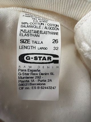 Pantalón blanco G-STAR T36