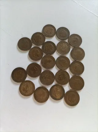 Lotto di 21 monete da 1 peseta del 1953