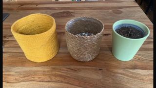 Cubre macetas decorativos (amarillo y verde)