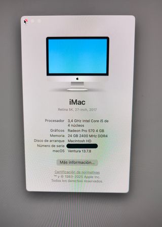 iMac 27 2017 24GB RAM + Ratón + Teclado