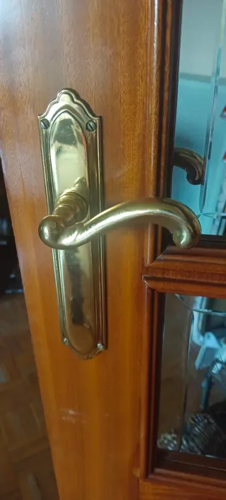 Puertas de salón de madera con cristal