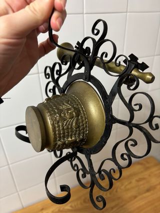 Mortero Vintage Bronce y Hierro Forjado