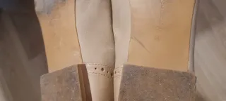 Zapatos de cordones beige mujer