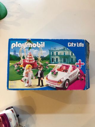 Playmobil Set Boda Novios Coche Tarta