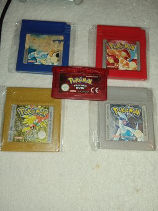 Lote 5 Juegos Pokémon GBA/GB (Rubí, Plata, etc.)