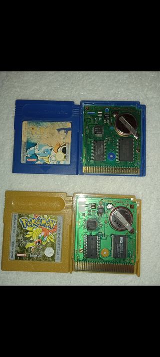 Lote 4 Juegos Pokémon /GB (Plata, oro, azul, rojo)