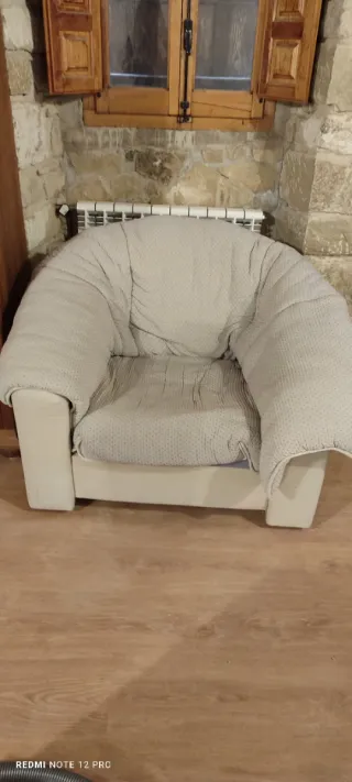 Butaca 1 plaza tela gris