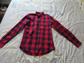 Camisa cuadros roja y azul Talla S