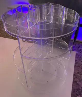 Organizador de maquillaje giratorio acrílico