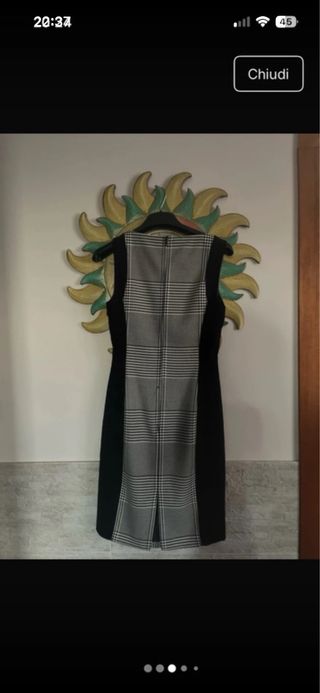 Abito tubino fantasia pied de poule