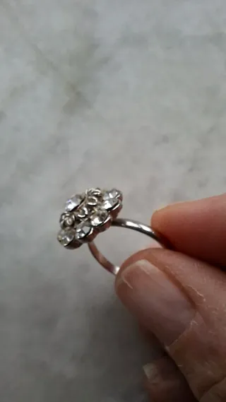 Anello Acciaio Regolabile con Strass