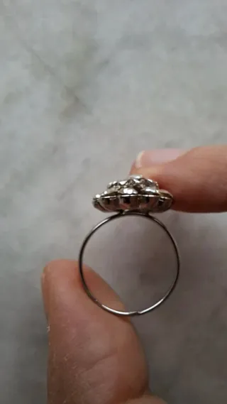 Anello Acciaio Regolabile con Strass