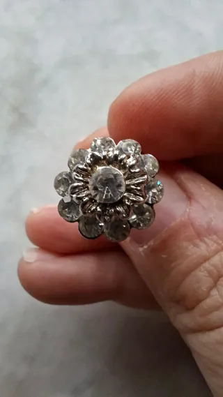 Anello Acciaio Regolabile con Strass