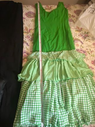 Traje de Flamenca Verde + Cuñas Andales