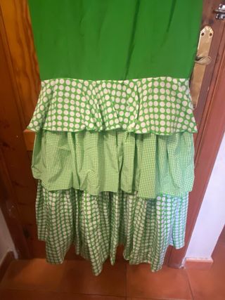 Traje de Flamenca Verde + Cuñas Andales