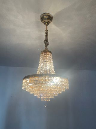 Lámpara de techo de cristal dorada