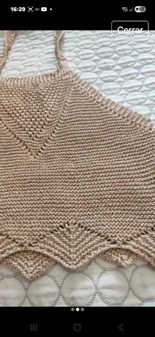 Top Zara Beige Dorado Talla Única