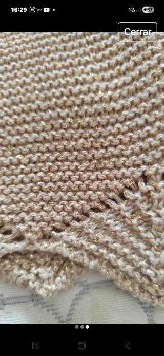 Top Zara Beige Dorado Talla Única