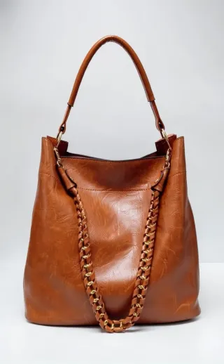 Borsa donna marrone in ecopelle