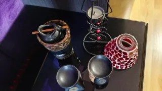 Lote 4 Velas Aromáticas Cerámica y Vidrio