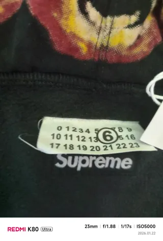 Felpa Supreme x Margiela Nera