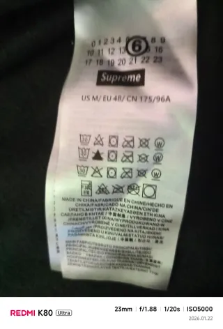 Felpa Supreme x Margiela Nera