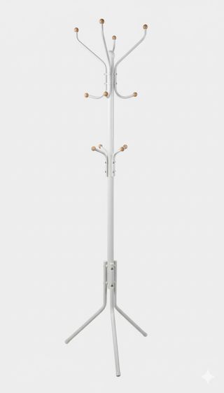 Perchero de pie estilo Nórdico - Blanco y Madera