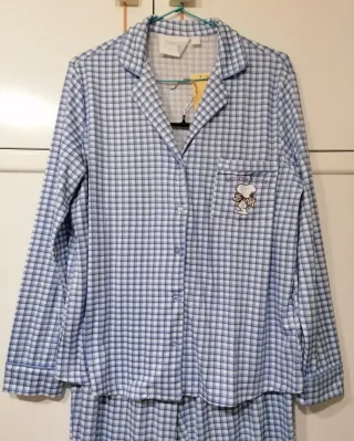 Pijama camisero cuadros azules Women'Secret