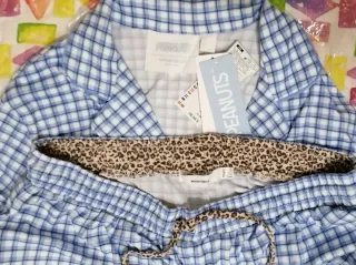 Pijama camisero cuadros azules Women'Secret