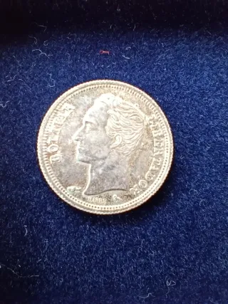 4 Monedas Plata Venezuela 1960 sin circular.