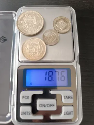 4 Monedas Plata Venezuela 1960 sin circular.