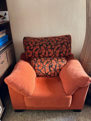 Sillón individual roji estampado