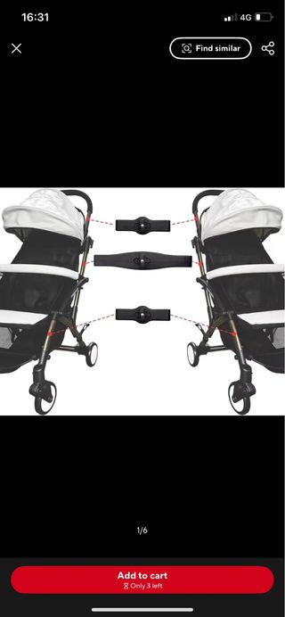 Adaptador para unir dos sillas de paseo