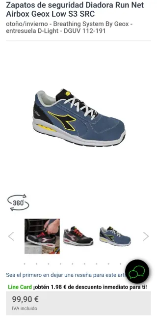 Zapatos seguridad GEOX Diadora Airbox S3