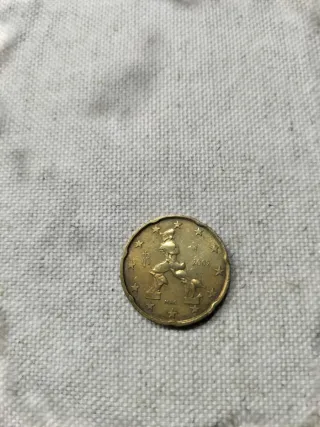 Moneda 20 céntimos Italia 2002