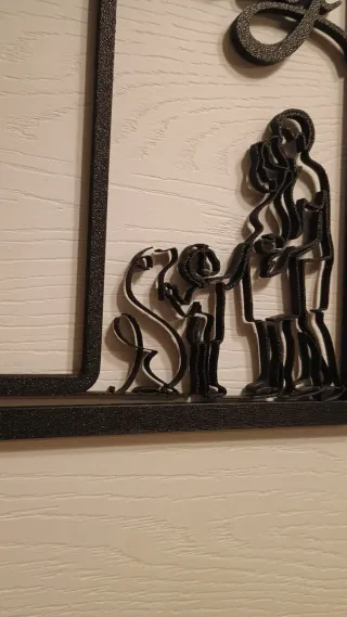 Decorazione Parete Famiglia Line Art porta foto