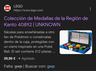 LEGO Pokémon Kanto Region Badge Collection 40892