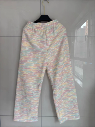 Pantalones anchos forro polar multicolor