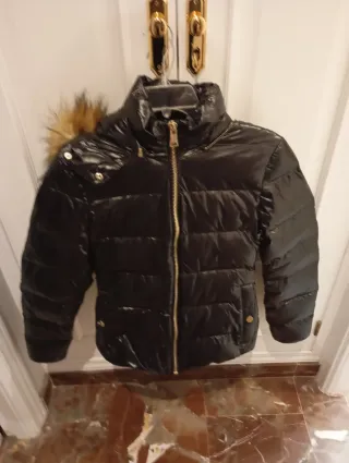 Cazadora negra brillo mujer