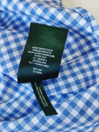 Camisa Ralph Lauren cuadros vichy azul